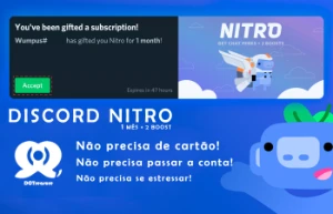 Discord Nitro Gaming Gift ( 1 MÊS DE NITRO ) ! - Gift Cards