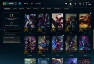 Conta platina 4 com 27 champs e 11 Fragmentos de skins - League of Legends LOL