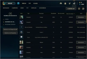 Conta platina 4 com 27 champs e 11 Fragmentos de skins - League of Legends LOL