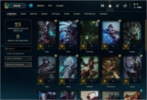 Conta platina 4 com 27 champs e 11 Fragmentos de skins - League of Legends LOL