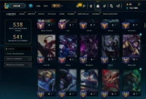 Ouro 4 com TODOS os Champs e 94 Skins ( MID / JG / TOP ) - League of Legends LOL