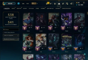 Ouro 4 com TODOS os Champs e 94 Skins ( MID / JG / TOP ) - League of Legends LOL
