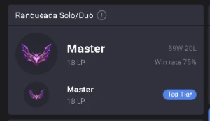 Conta mestre lol 75% de winrate (sem email confirmado) - League of Legends
