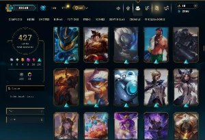 Ferro 2 com TODOS os Champs e 427 Skins ( ADC / MID / JG ) - League of Legends LOL