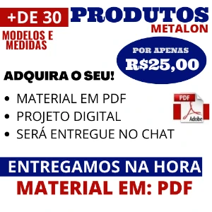 Projeto De Interiores – 33 Produtos Metalon – Modelo/Medidas - Others