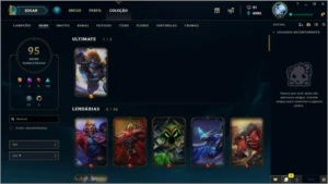 CONTA SEM MD10 (ex-GOLD 1), 95 SKINS, FALTAM 2 CHAMPIONS - League of Legends LOL