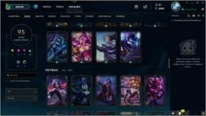 CONTA SEM MD10 (ex-GOLD 1), 95 SKINS, FALTAM 2 CHAMPIONS - League of Legends LOL