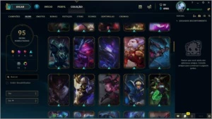 CONTA SEM MD10 (ex-GOLD 1), 95 SKINS, FALTAM 2 CHAMPIONS - League of Legends LOL