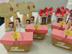 Cestinha Floral Personalizada com Aplique 3D - Artesanato e Personalizados
