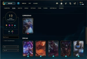 Conta bronze 1 com 44 Champs e 12 Skins - League of Legends LOL