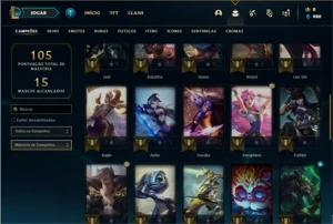 Conta bronze 1 com 44 Champs e 12 Skins - League of Legends LOL