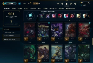 Unranked com 55 Champs e 22 Skins - League of Legends LOL
