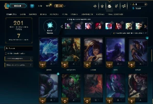 Unranked com 55 Champs e 22 Skins - League of Legends LOL