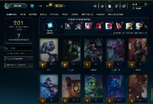 Unranked com 55 Champs e 22 Skins - League of Legends LOL