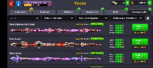 Conta 8 ball Poll com mais de 15 tacos lendarios - Outros