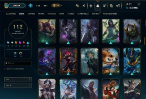 Bronze 4 com TODOS os Champs e 112 Skins ( ADC / JG / MID ) - League of Legends LOL