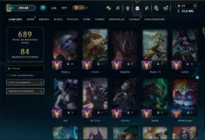 Bronze 4 com TODOS os Champs e 112 Skins ( ADC / JG / MID ) - League of Legends LOL