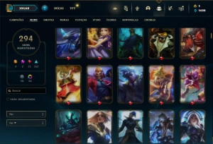 Conta Unranked com TODOS os champs e 294 Skins ( MAIN MID ) - League of Legends LOL