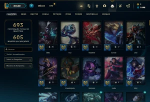 Conta Unranked com TODOS os champs e 294 Skins ( MAIN MID ) - League of Legends LOL