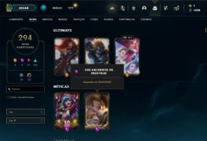 Conta Unranked com TODOS os champs e 294 Skins ( MAIN MID ) - League of Legends LOL