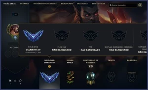 CONTA LEAGUE OF LEGENDS DIAMANTE 4 • 31 CAMPEÕES • HIGH MMR LOL
