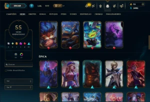 Prata 2 com 120 Champs e 54 Skins ( ADC / MID ) - League of Legends LOL
