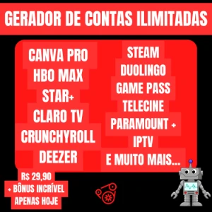 Gerador De Contas Ilimitadas - Softwares e Licenças