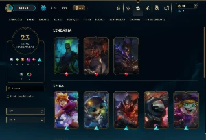 Prata 2 com 80 Champs e 23 Skins - League of Legends LOL