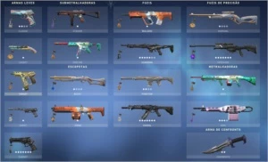 conta valorant com +500 reais em skin