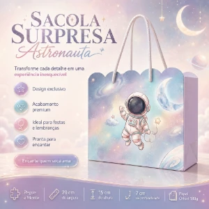 Kit 15 Sacolinhas Astronauta - Pegue e Monte - Artesanato e Personalizados