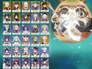 Genshin Ar35: Kazuha, Lyney, Kokomi, Zhongli, Wanderer - Genshin Impact