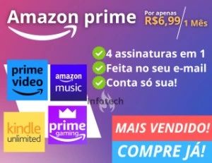 Amazon Prime * 1 Mês* 4 contas em 1 - Assinaturas e Premium