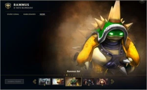 Conta de Lol com Black Alistar, UFO Corki e Rammus Rei - League of Legends