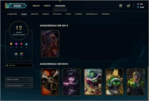 Conta de Lol com Black Alistar, UFO Corki e Rammus Rei - League of Legends
