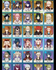 ⭐ [CONTA AR 58 - 15 PERSONAGENS (+ constelações) + 2 ARMAS] - Genshin Impact