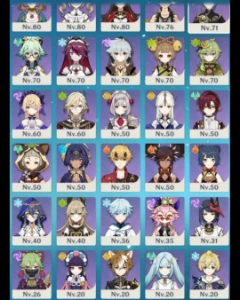 ⭐ [CONTA AR 58 - 15 PERSONAGENS (+ constelações) + 2 ARMAS] - Genshin Impact