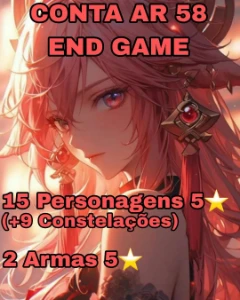 ⭐ [CONTA AR 58 - 15 PERSONAGENS (+ constelações) + 2 ARMAS] - Genshin Impact