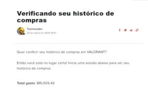 Conta Valorant gastos 510 reais valor negociável