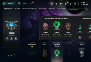 Unranked com 155 Champs e 171 Skins + Rammus Rei (SUP / ADC) - League of Legends LOL