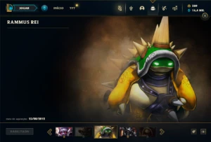 Unranked com 155 Champs e 171 Skins + Rammus Rei (SUP / ADC) - League of Legends LOL
