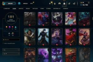 Conta De Lol Com 181 Skins, Esmeralda Level 691, Ja Foi D2 - League of Legends