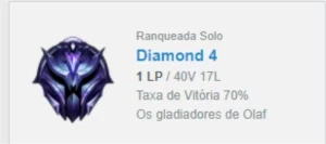 Conta diamante 4 winrate 70%+ - League of Legends LOL