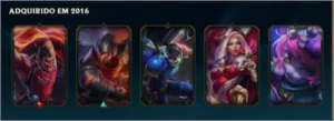 Conta de League of Legends(LoL), ouro 5, 17 emotes, 15 skins