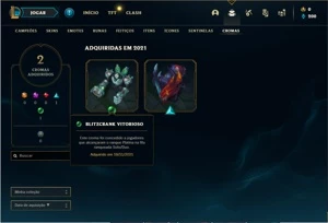 Conta platina 4 com 48 Champs e 16 Skins + 20 Espolios - League of Legends LOL