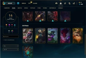 Conta platina 4 com 48 Champs e 16 Skins + 20 Espolios - League of Legends LOL