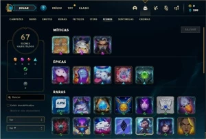 Conta platina 4 com 48 Champs e 16 Skins + 20 Espolios - League of Legends LOL