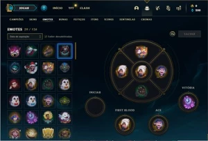 Conta platina 4 com 48 Champs e 16 Skins + 20 Espolios - League of Legends LOL