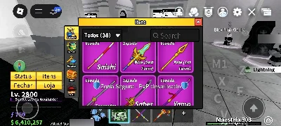 Conta De Blox Fruit Muito Boa Com Passes E Frutas Perm - Roblox