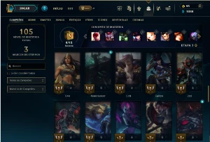 Unranked com 55 Champs e 25 Skins - League of Legends LOL