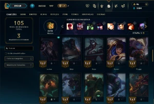 Unranked com 55 Champs e 25 Skins - League of Legends LOL